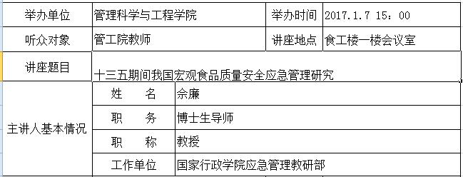 学术报告：十三五期间我国宏观食品质量安全应急管理研究